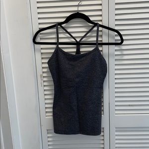 Lululemon power-y tank black/white tiny stripes